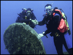 divers on Zenobia diving in cyprus training with bsac british sub aqua club